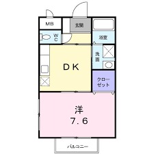 １ＤＫ間取り　縦間取り