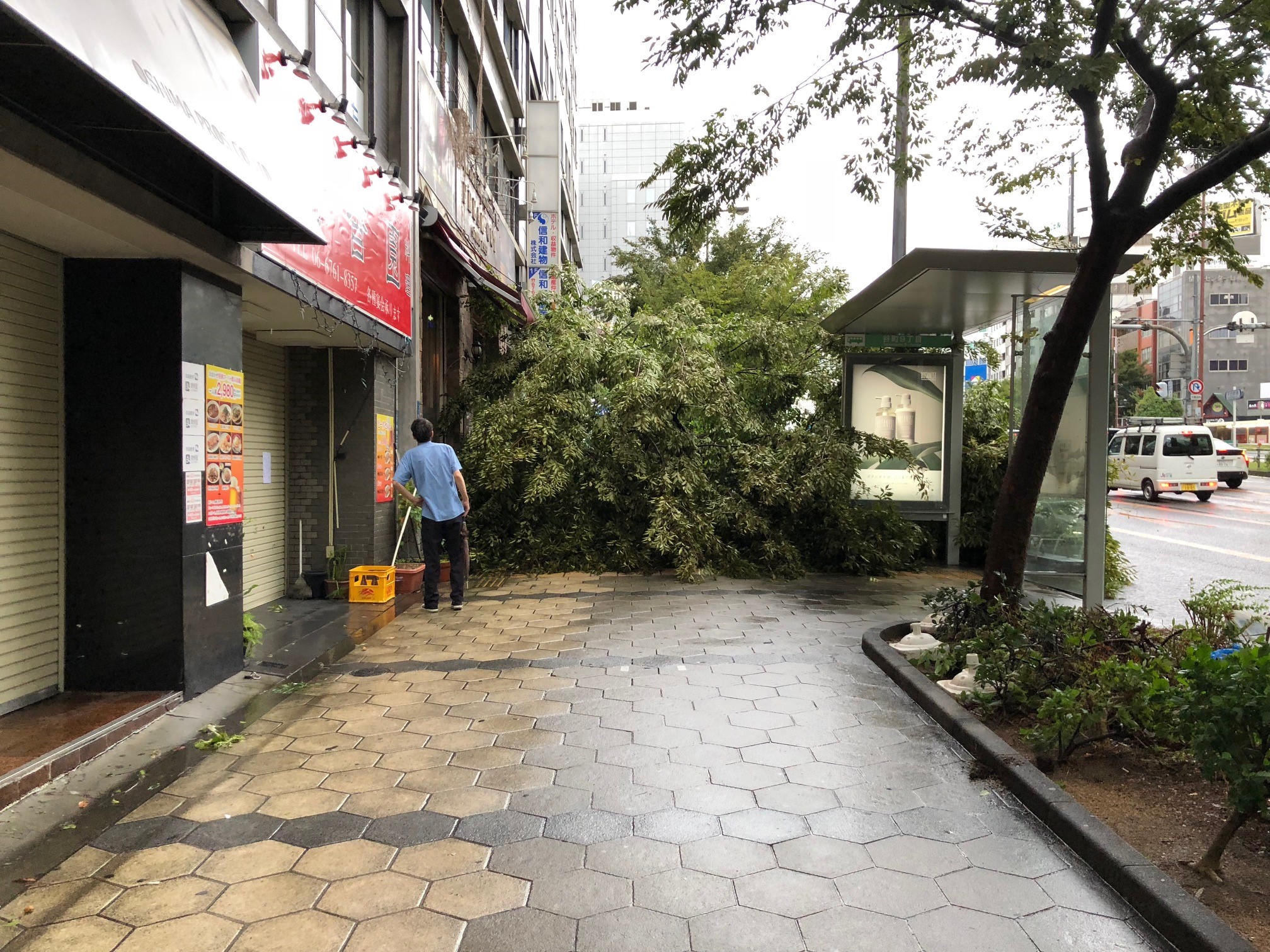 2018.9.4　谷町九丁目　台風被害　