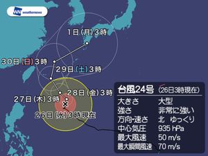 台風２４号進路